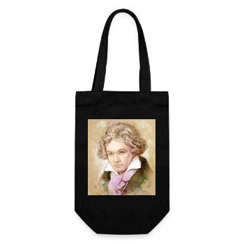 Ludwig van Beethoven in watercolor style - Gift Bag for Bottles - black - Front