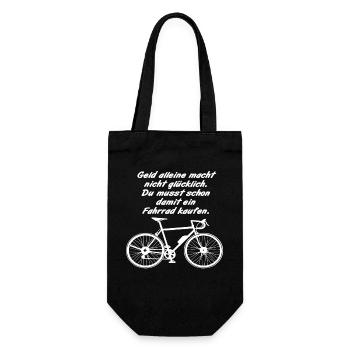 Fahrrad, Rennrad Radsport, Geld Glück Radfahrer - Geschenkbeutel für Flaschen - Schwarz - Vorne