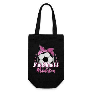 Fußball Mädchen Frauenfußball Fußballerin Geschenk - Geschenkbeutel für Flaschen - Schwarz - Vorne