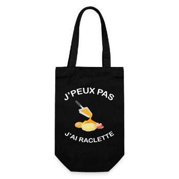 J'peux pas j'ai raclette Humour Cadeau raclette - Sac à bouteille - noir - Devant