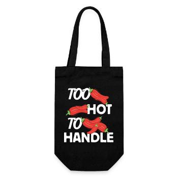 Too Hot to Handle feurige Design Idee - Geschenkbeutel für Flaschen - Schwarz - Vorne