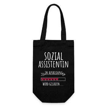 Sozialassistentin in Ausbildung Geschenk - Geschenkbeutel für Flaschen - Schwarz - Vorne