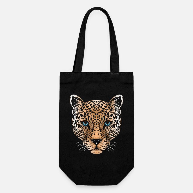 Leopard Gepard Jaguar - Geschenkbeutel für Flaschen - Schwarz