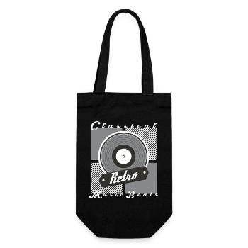 Retro Musik - Geschenkbeutel für Flaschen - Schwarz - Vorne
