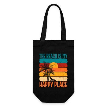 Plage été retro - Sac à bouteille - noir - Devant