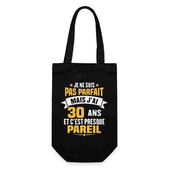 Humour cadeau Pas parfaite mais j'ai 30 ANS - Sac à bouteille - noir - Devant