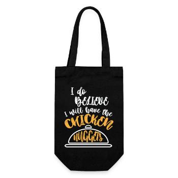 Peace Love Chicken Nuggets Love Peace Fast Food - Geschenkbeutel für Flaschen - Schwarz - Vorne