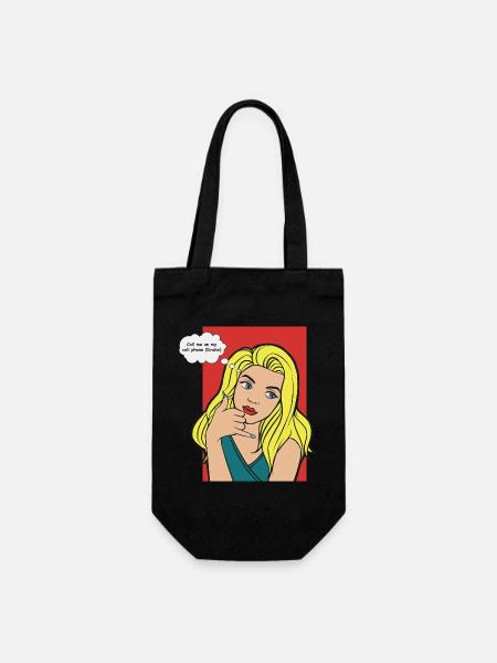 Pop-Art Blond mit Denkblase - Geschenkbeutel für Flaschen - Schwarz