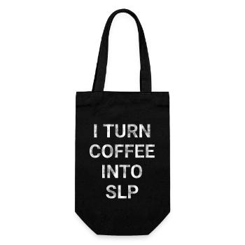 I Turn Coffee Into SLP - Gift Bag for Bottles - black - Front