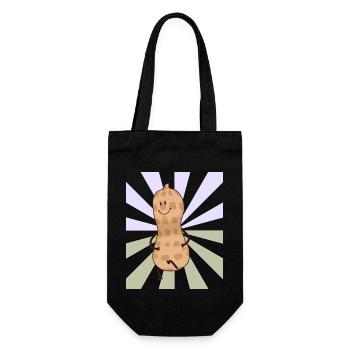 peanut nut nuts cheeky cheerful child baby - Gift Bag for Bottles - black - Front