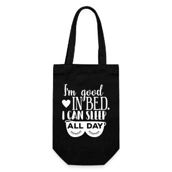 Je suis bien au lit, blanc - Sac à bouteille - noir - Devant