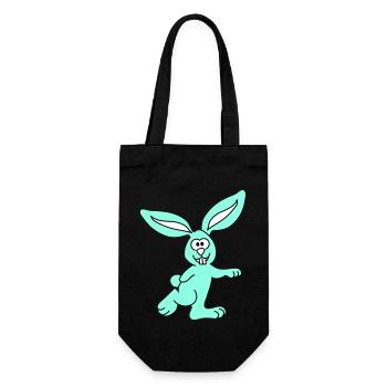 Rabbit | Hase | Vectorgraphic 3colors - Geschenkbeutel für Flaschen - Schwarz - Vorne