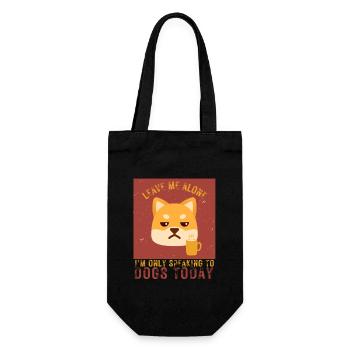 Grumpy Dog Shiba Inu - Leave me alone - Geschenkbeutel für Flaschen - Schwarz - Vorne
