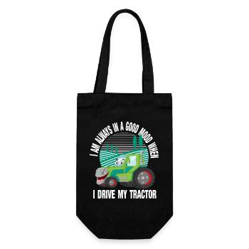Ich fahre meine Traktor-Cartoon-Farm - Geschenkbeutel für Flaschen - Schwarz - Vorne
