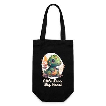 Petit Dino Grand Cœur - Sac à bouteille - noir - Devant