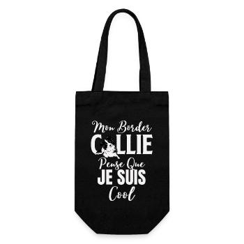 Mon collie pense que je suis cool - Sac à bouteille - noir - Devant
