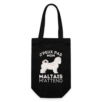 Chien maltais 2 - Sac à bouteille - noir - Devant
