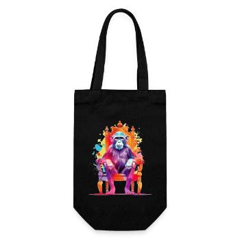 Monkey King - Singe sur le trône - Jeux de couleurs - Sac à bouteille - noir - Devant