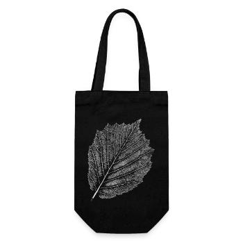 Blatt / Hasel / Haselnuss - Geschenkbeutel für Flaschen - Schwarz - Vorne