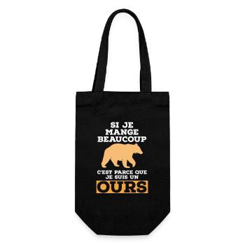 Je mange beaucoup je suis un ours - Sac à bouteille - noir - Devant