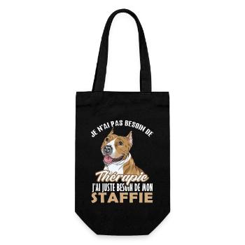 Pas besoin de thérapie juste mon staffie 1 - Sac à bouteille - noir - Devant