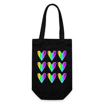 HEART. HEARTS. SAINT VALENTINE. LOVE. LOVE. CHRISTMAS - Gift Bag for Bottles - black - Front