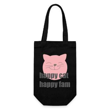 Happy Cat - Gift Bag for Bottles - black - Front