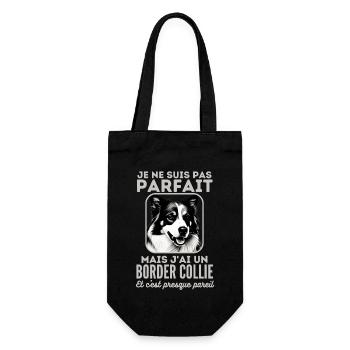 Pas parfait mais j ai un border collie 1 - Sac à bouteille - noir - Devant