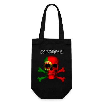 Skull Jolly Roger Pirate Flag Portugal R6Z - Gift Bag for Bottles - black - Front