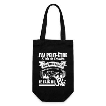 dans ma tête je fais du ski 1 - Sac à bouteille - noir - Devant