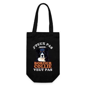 Je peux pas mon border collie veut pas - Sac à bouteille - noir - Devant