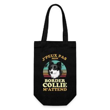 Je Peux pas mon border collie m attend - Sac à bouteille - noir - Devant