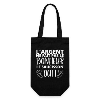 L argent ne fait pas le bonheur le saucisson oui - Sac à bouteille - noir - Devant