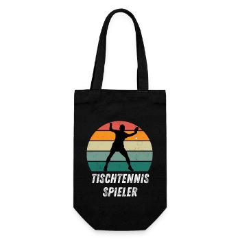 Tischtennisspieler - Geschenkbeutel für Flaschen - Schwarz - Vorne