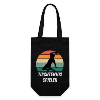 Tischtennisspieler - Geschenkbeutel für Flaschen - Schwarz - Vorne