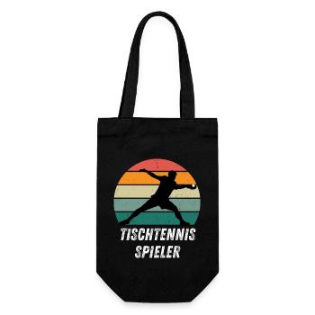 Tischtennisspieler - Geschenkbeutel für Flaschen - Schwarz - Vorne