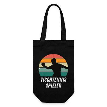 Tischtennisspieler - Geschenkbeutel für Flaschen - Schwarz - Vorne