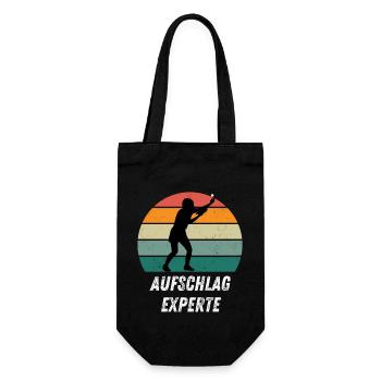 Tischtennisspieler - Geschenkbeutel für Flaschen - Schwarz - Vorne