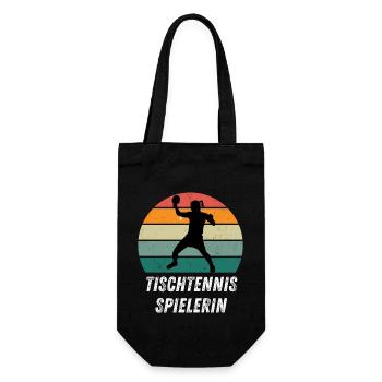 Tischtennisspieler - Geschenkbeutel für Flaschen - Schwarz - Vorne