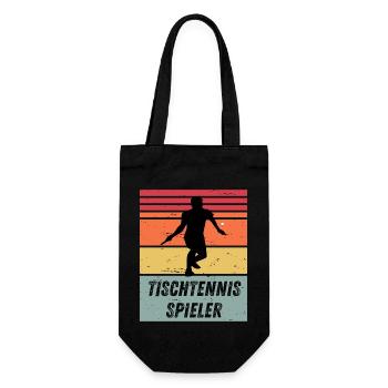 Tischtennisspieler - Geschenkbeutel für Flaschen - Schwarz - Vorne