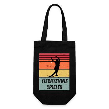 Tischtennisspieler - Geschenkbeutel für Flaschen - Schwarz - Vorne