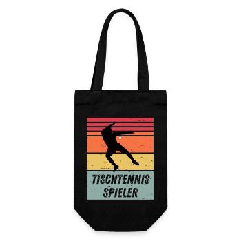 Tischtennisspieler - Geschenkbeutel für Flaschen - Schwarz - Vorne