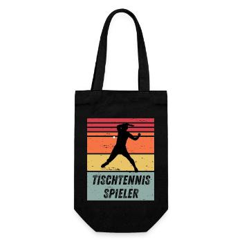 Tischtennisspieler - Geschenkbeutel für Flaschen - Schwarz - Vorne