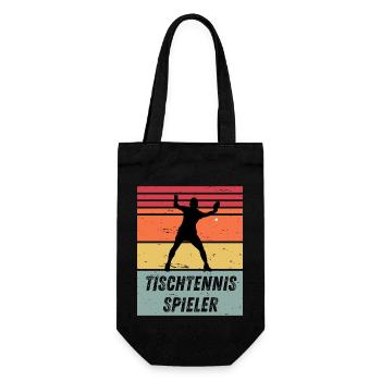 Tischtennisspieler - Geschenkbeutel für Flaschen - Schwarz - Vorne