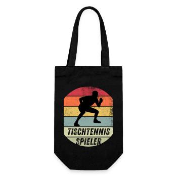 Tischtennisspieler - Geschenkbeutel für Flaschen - Schwarz - Vorne