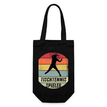 Tischtennisspieler - Geschenkbeutel für Flaschen - Schwarz - Vorne