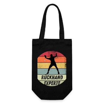 Rückhandexperte - Geschenkbeutel für Flaschen - Schwarz - Vorne