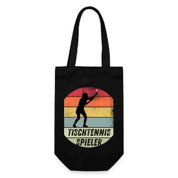 Tischtennisspieler - Geschenkbeutel für Flaschen - Schwarz - Vorne