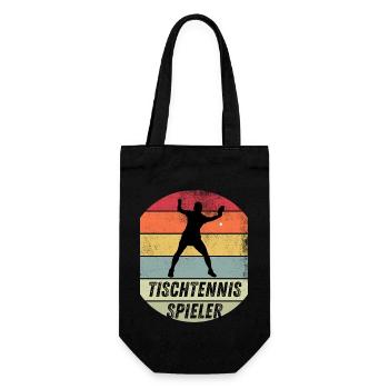 Tischtennisspieler - Geschenkbeutel für Flaschen - Schwarz - Vorne