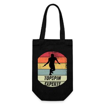 Topspinexperte - Geschenkbeutel für Flaschen - Schwarz - Vorne
